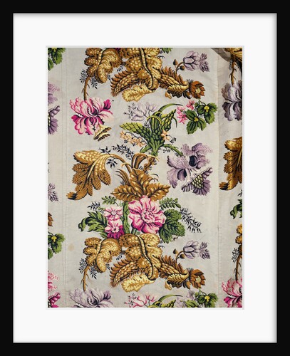 Brocaded floral textile, robe detail. England, c.1730 by Unknown