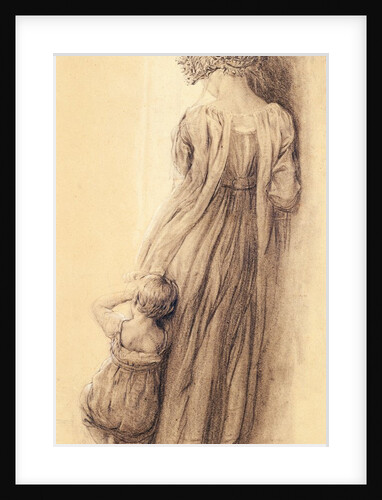 Life study of girl and child by William Mulready