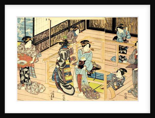 Interior view of a restuarant by Utagawa Kunisada I