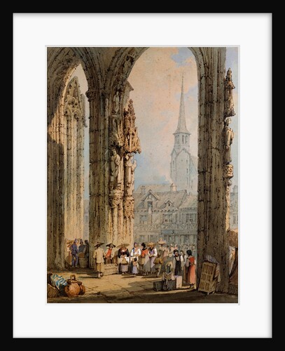 Scene from a church porch by Samuel Prout