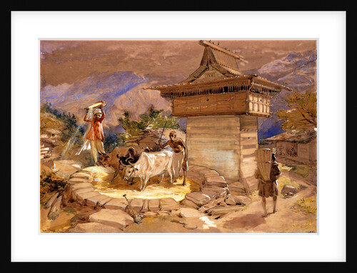 A hill village near Simla in the Himalayas by William Simpson