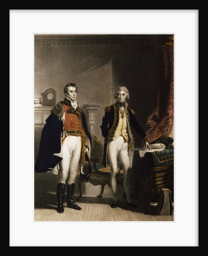 The Army & Navy featuring Arthur Wellesley,1st Duke of Wellington and Vice-Admiral Lord Horatio Nelson by Samuel William (the younger) Reynolds