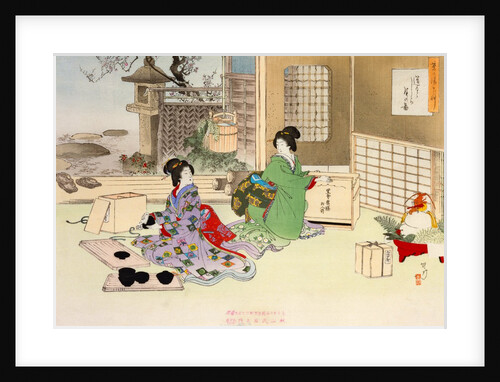 Cleaning the Lacquer Tableware for New Year's Day by Mizuno Toshikata