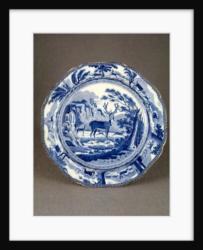 Plate depicting a stag by Unknown