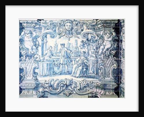 Tile Panel of an outdoor courtyard scene. Lisbon, Portugal, 18th century by Unknown