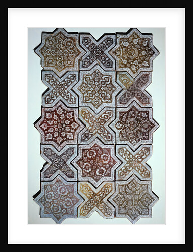 Panel of fifteen tiles. Koshan, Persia, 1262 by Ali ibn Muhammad ibn Abi Tahir