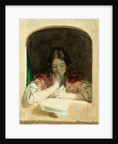 Girl Reading at a Window by Charles Brocky