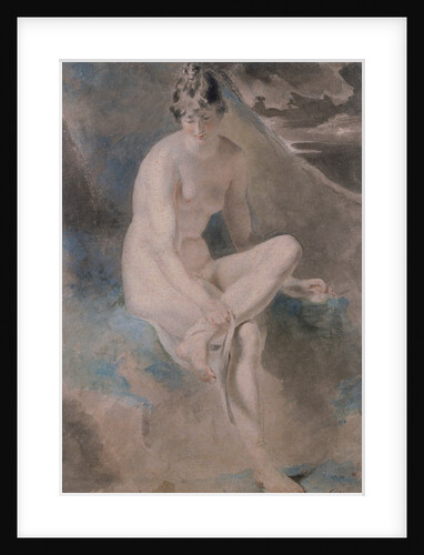 Study from the Nude Female seated on a bank by William Etty