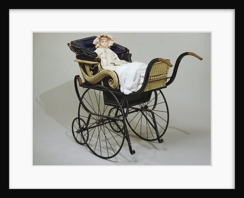 Pram and Wax Doll. England and Germany, 1880s by Unknown