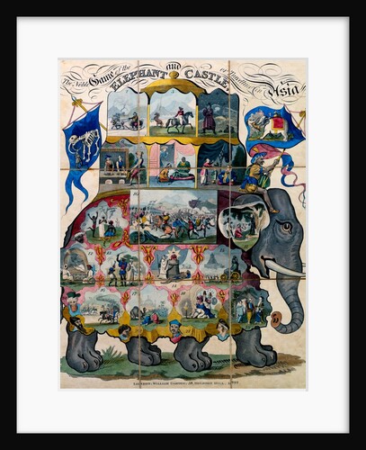 The Noble Game of Elephant and Castle, or Travelling in Asia, boardgame. London, England, 1822 by William Darton