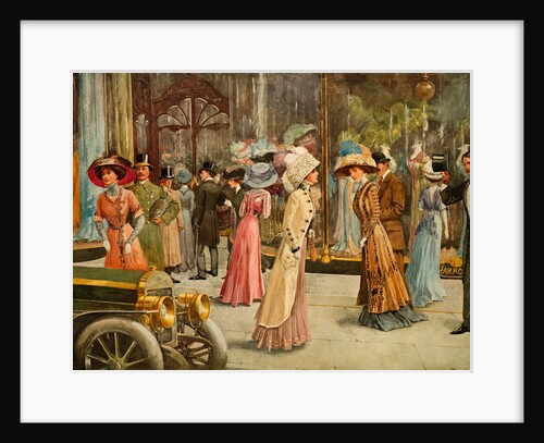Men and women outside the entrance of Harrods. London, early 1900s century by Unknown