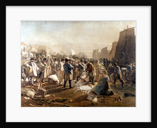 The fish market on the beach by Joshua Cristall