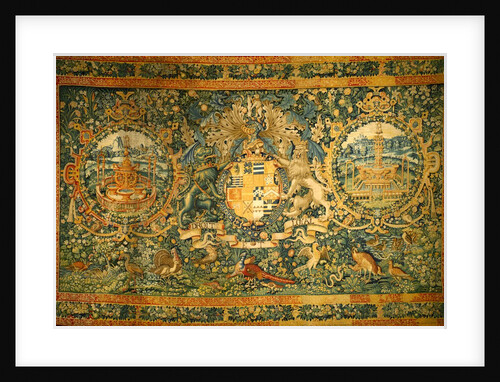 Tapestry showing the Arms of The Earl of Leicester by Unknown