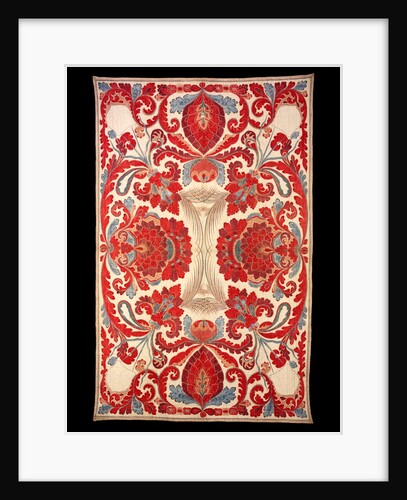 Quilted bed-cover with large palmettes and flowers by Anonymous