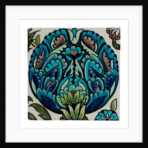 Flower head tile by William De Morgan