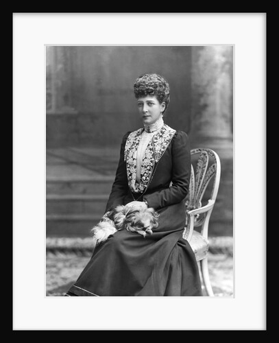 Queen Alexandra with one of her pet dogs by Lafayette Portrait Studios