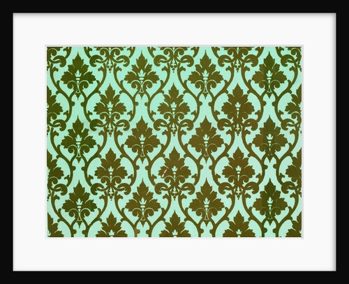 Wallpaper design with a foliate pattern in flock by Unknown