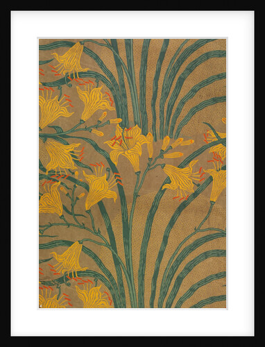 Wallpaper of Lily pattern by Walter Crane