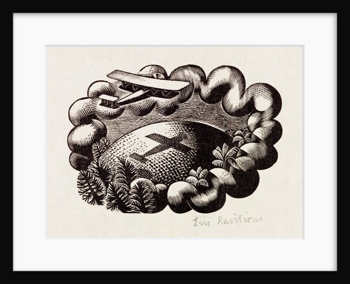Shadow of small plane falling on the world by Eric Ravilious