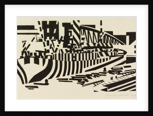 Dazzle Ship in Dry Dock, by Edward Wadsworth. Britain, 1918 by Edward Wadsworth