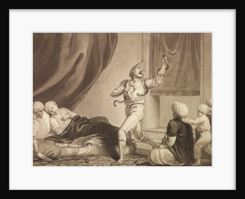 A saadi, or Egyptian quack, curing a sick man by pretended conjurations with serpents by William Marshall Craig