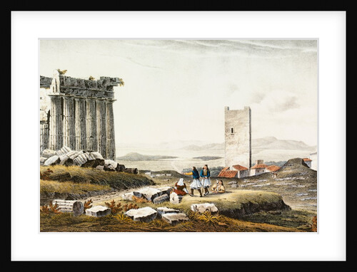 Salamis from Acropolis by Charles Frederick Brockdorff