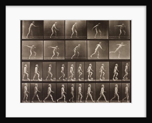 Man walking and throwing discus by Eadweard Muybridge