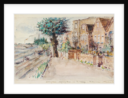 Zachary House, Zoffany House and the Moorings, Strand-on-the-Green, Chiswick by Archibald Standish Hartrick