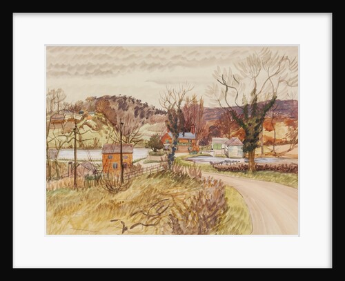 Looking towards The Boar Inn, near Modishall by Louisa Puller