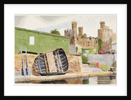 Conway Castle and Coracle, Caernarvonshire by Kenneth Rowntree