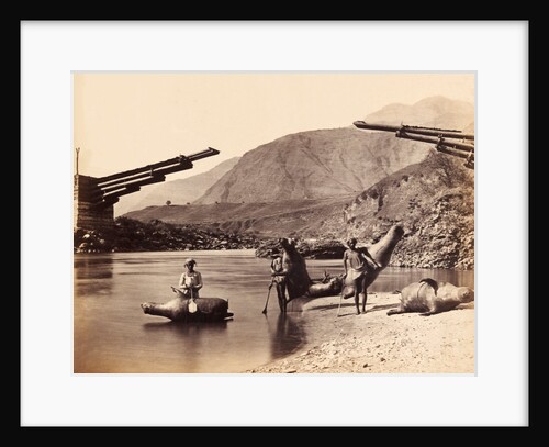 Mussucks for Crossing the River Beas Below Bajoura by Francis Frith & Co.