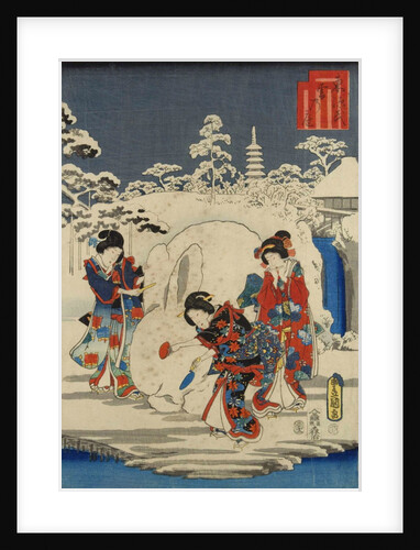 Garden scene in snow, representing the story of Prince Azuma Genji by Unknown
