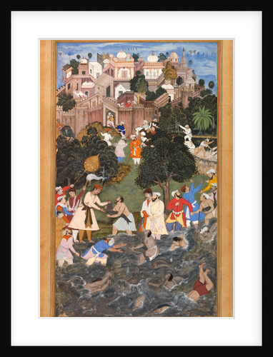 Akbar witnesses an extraordinary display of skill in catching fish by Anonymous