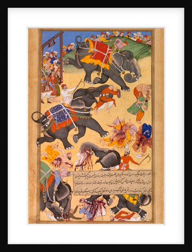 Trained Elephants Execute the Followers of Khan Zaman by Miskina