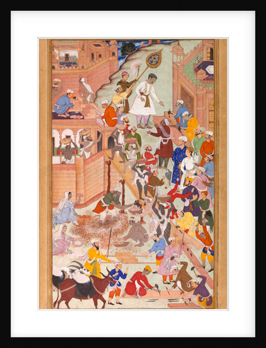 Akbar supervises building of Fatehpur Sikri from The Akbarnama by Tulsi
