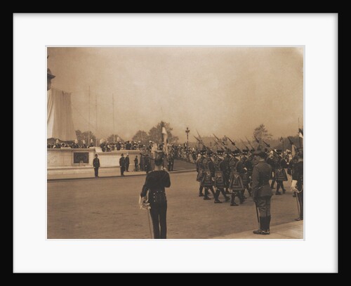 A march past by Yeoman Warders at the unveiling ceremony of the Queen Victoria Memorial by Benjamin Stone