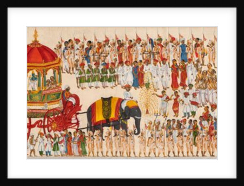 Scroll painting depicting Krishnaraja Wadiyar and Raja of Mysore leading a religious procession in honour of the god Shiva by Anonymous