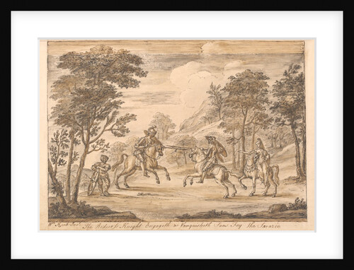 The Redcross knight engageth and vanquisheth Sans-Foy the Sarazin by William Kent