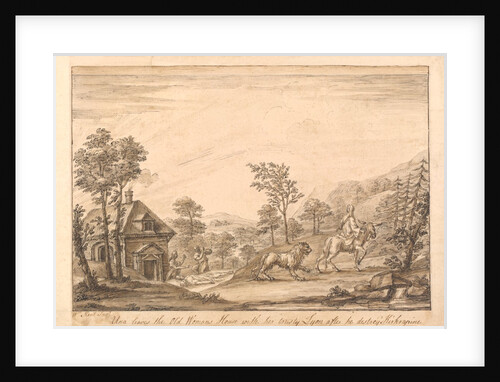 Una's escape from the Old Womans House with her Lyon, after his killing Kirkrapine by William Kent