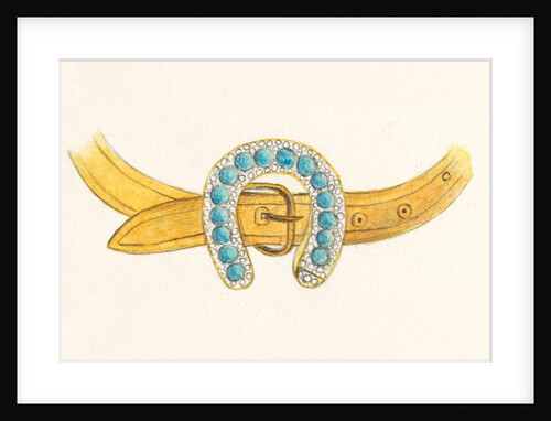 Design for a gold strap bracelet depicting a belt and buckle by Unknown