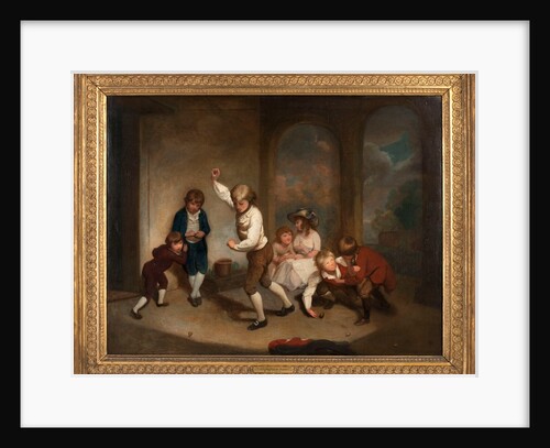Boys playing with tops in the cloisters of Westminster School by Richard Morton Paye