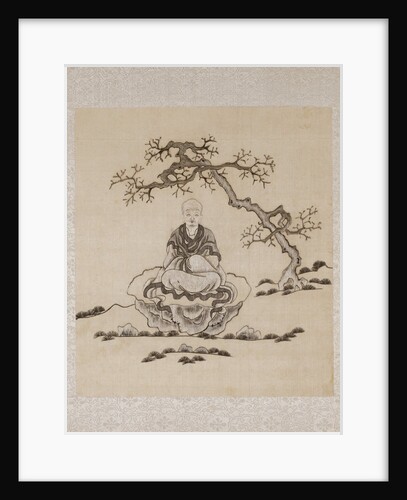Lohan meditating on a rock beneath a gnarled tree by Anonymous