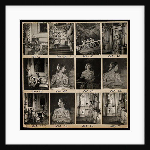 Contact print showing Princess Elizabeth by Cecil Beaton