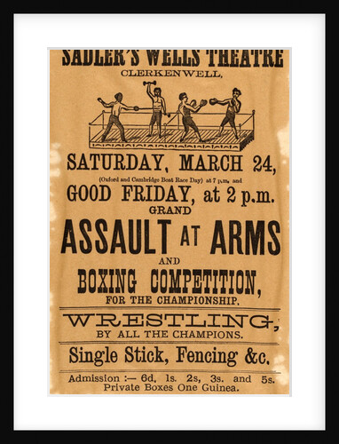 Grand Assault at Arms and Boxing Competition, at the Sadler's Wells by W. Hodges