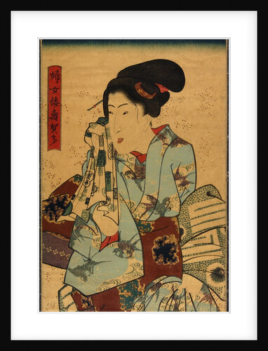Singing girl after a bath, detail by Utagawa Kunisada I