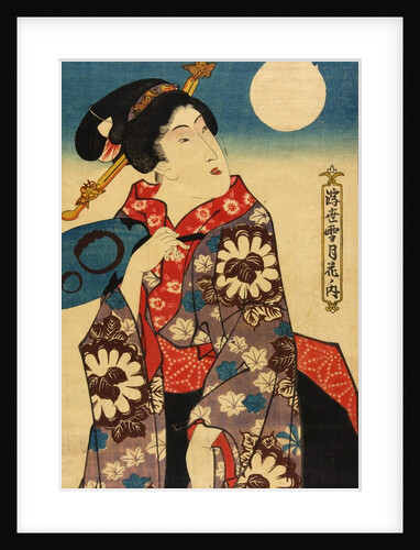 A woman looking at the moon, detail by Utagawa Kunisada I