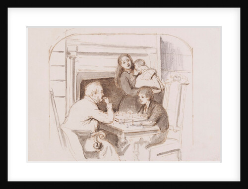 Sketch for the painting Chess Players by Joseph Clark