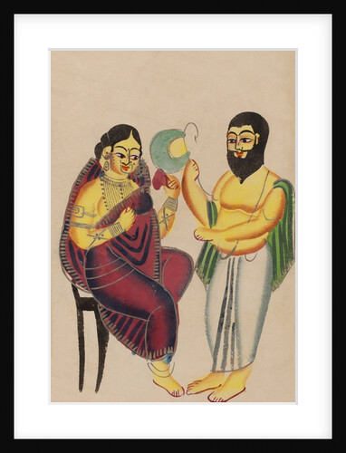 Mahant fanning Elokeshi by Unknown