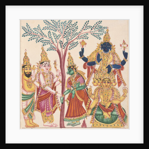 The marriage of Shiva and Parvati with attendant deities by Anonymous