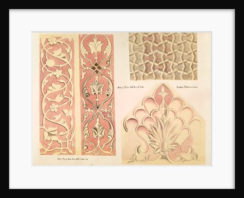 Architectural drawings of ornamental stone carvings on monuments in Fatehpur Sikri and Sikandra by Anonymous